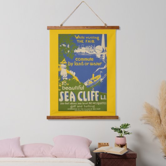 Reisposter Promoting Zee Cliff, Long Island 2 Hangend Wandkleed (Slaapkamer)