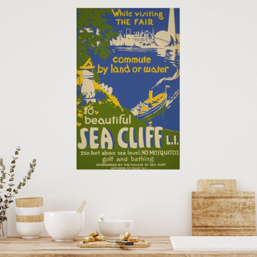Reisposter Promoting Zee Cliff, Long Island 2 Poster (Keuken)