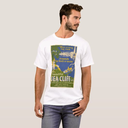 Reisposter Promoting Zee Cliff, Long Island 2 T-shirt (Voorkant volledig)
