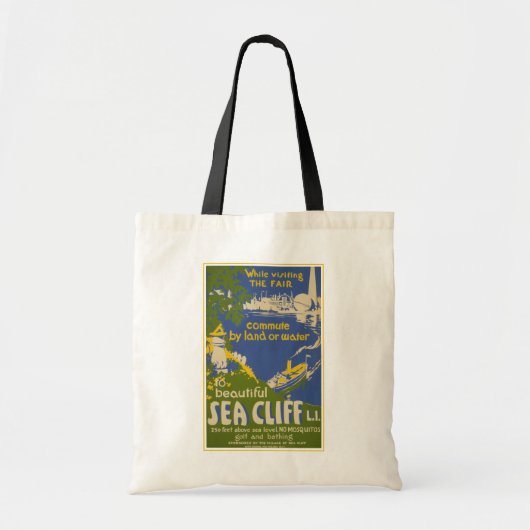 Reisposter Promoting Zee Cliff, Long Island 2 Tote Bag (Voorkant)