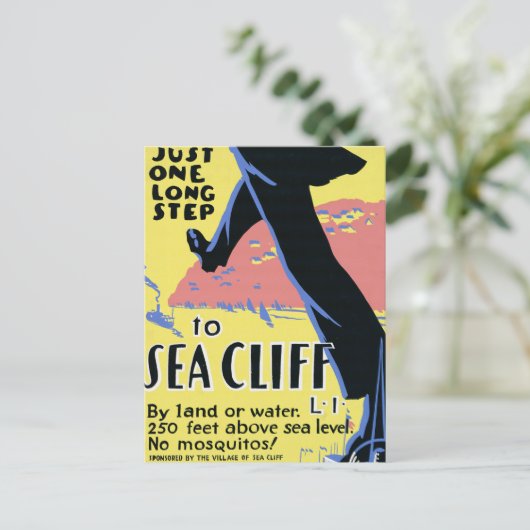 Reisposter Promoting Zee Cliff, Long Island Briefkaart (Staand voorkant)