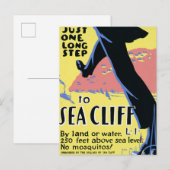 Reisposter Promoting Zee Cliff, Long Island Briefkaart (Voorkant / Achterkant)