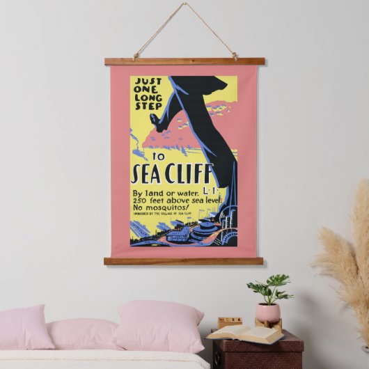 Reisposter Promoting Zee Cliff, Long Island Hangend Wandkleed (Slaapkamer)