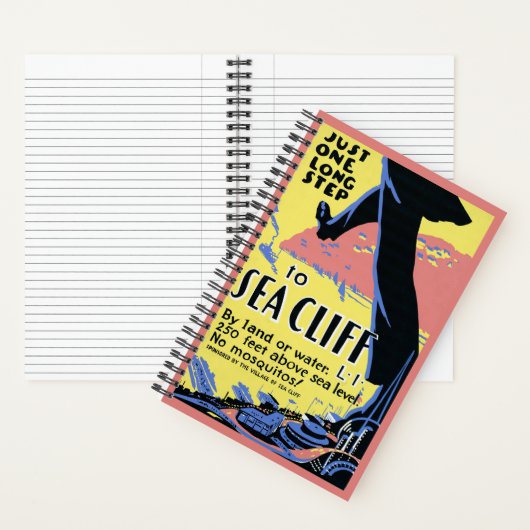 Reisposter Promoting Zee Cliff, Long Island Notitieboek (Binnen)