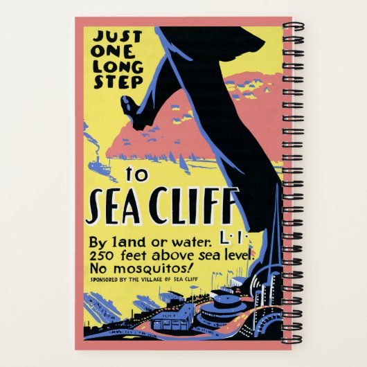 Reisposter Promoting Zee Cliff, Long Island Notitieboek (Achterkant)