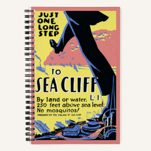 Reisposter Promoting Zee Cliff, Long Island Notitieboek
