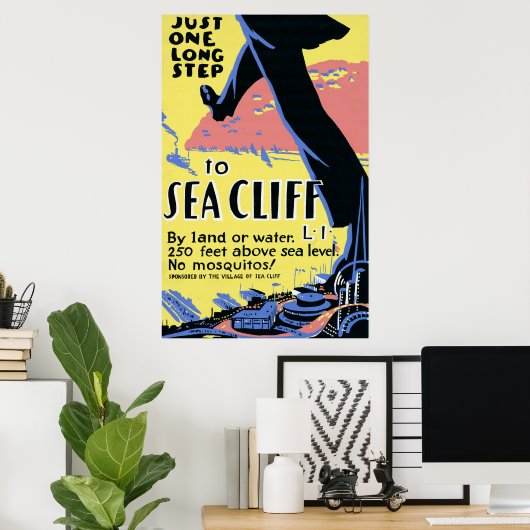 Reisposter Promoting Zee Cliff, Long Island Poster (Thuiskantoor)