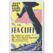 Reisposter Promoting Zee Cliff, Long Island Sticker (Voorkant)
