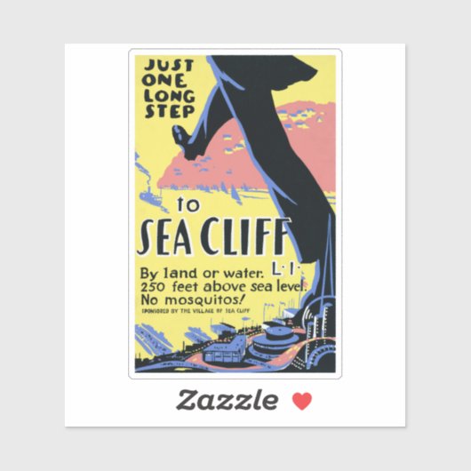 Reisposter Promoting Zee Cliff, Long Island Sticker (Vel)