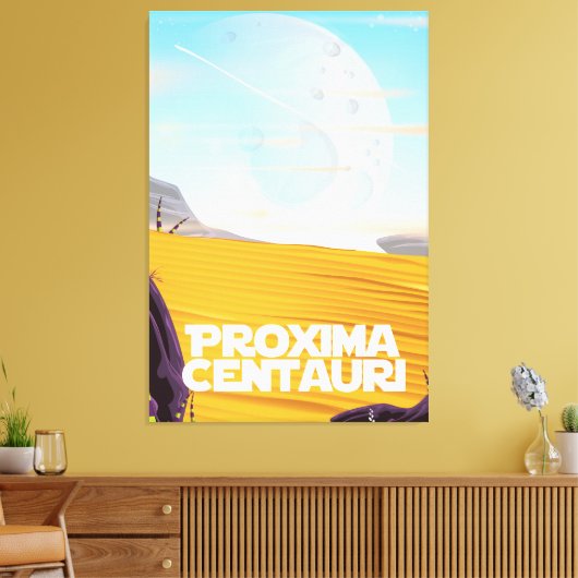 Reisposter Proxima Centauri science fiction Canvas Afdruk (Insitu (Woonkamer))