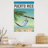 Reisposter Puerto Rico Beach. Poster (Keuken)