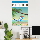 Reisposter Puerto Rico Beach. Poster (Thuiskantoor)