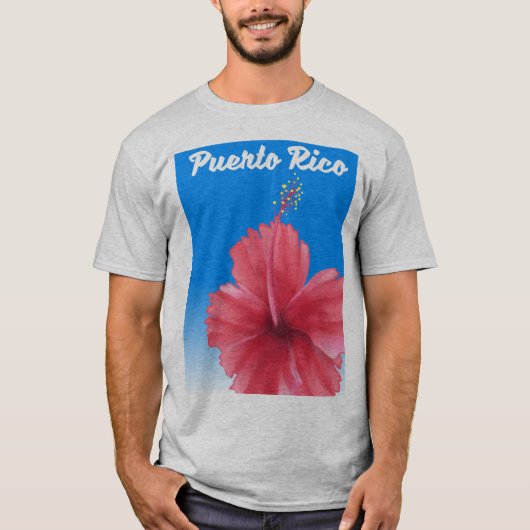 Reisposter Puerto Rico Flor de maga T-shirt (Voorkant)