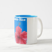 Reisposter Puerto Rico Flor de maga Tweekleurige Koffiemok (Voorkant rechts)