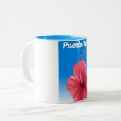 Reisposter Puerto Rico Flor de maga Tweekleurige Koffiemok (Voorkant links)