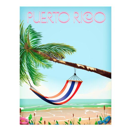 Reisposter Puerto Rico Hammock Foto Afdruk (Voorkant)