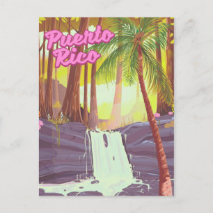 Reisposter Puerto Rico Tropical Palm Briefkaart