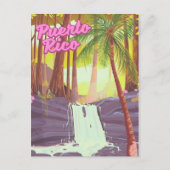 Reisposter Puerto Rico Tropical Palm Briefkaart (Voorkant)