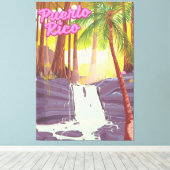 Reisposter Puerto Rico Tropical Palm Canvas Afdruk (Insitu (Houten vloer))
