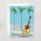 Reisposter Puerto Vallarta Mexico Briefkaart (Voorkant / Achterkant)