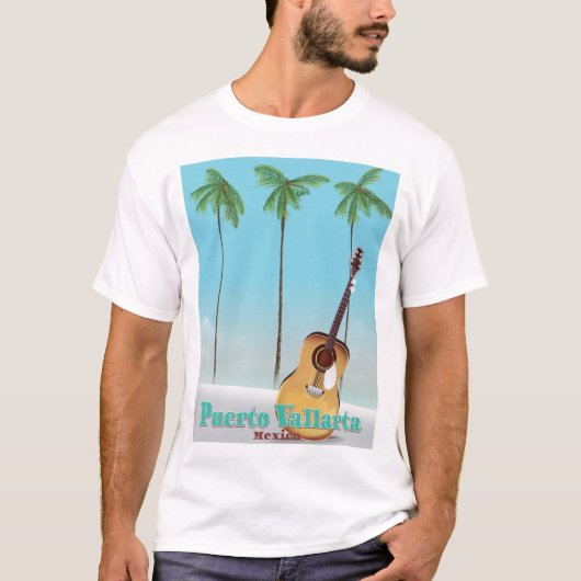 Reisposter Puerto Vallarta Mexico T-shirt (Voorkant)