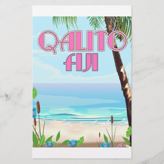 Reisposter Qalito Fiji Briefpapier (Voorkant)