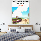 Reisposter Radhanagar Beach India Canvas Afdruk (Insitu (Slaapkamer))