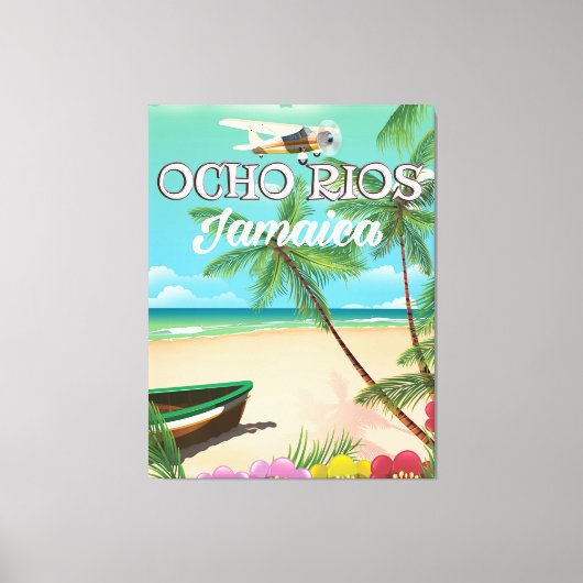 Reisposter Reggae Beach Jamaica Canvas Afdruk (Voorkant)