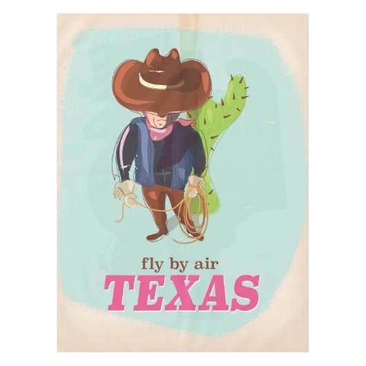 Reisposter Retro Texas cowboy Tafelkleed (Voorkant)