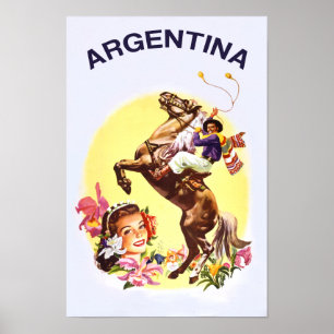 Reisposter Retro voor Argentinië Poster