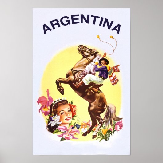 Reisposter Retro voor Argentinië Poster (Voorkant)