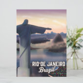 Reisposter Rio De Janeiro Brazilië. (Staand voorkant)