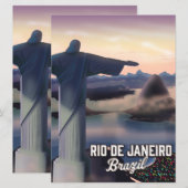 Reisposter Rio De Janeiro Brazilië. (Voorkant / Achterkant)