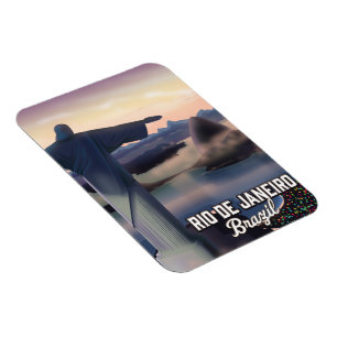 Reisposter Rio De Janeiro Brazilië. Magneet