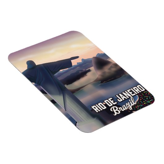 Reisposter Rio De Janeiro Brazilië. Magneet (Rechterzijde)