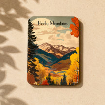 Reisposter Rocky Mountains uit vroeger tijden