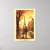 Reisposter, Romance in Parijs aanpasbaar Canvas Afdruk (Voorkant)