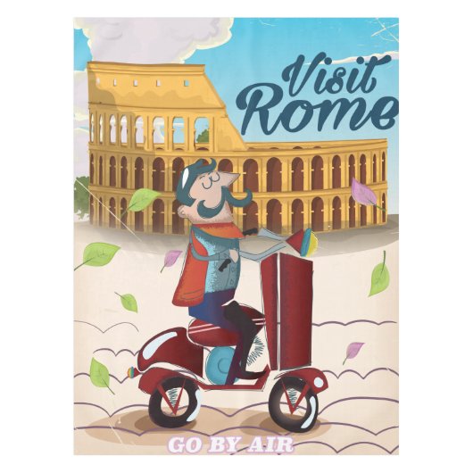 Reisposter Rome cartoon bezoeken Tafelkleed (Voorkant)