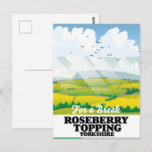 Reisposter Roseberry Topping Yorkshire Briefkaart (Voorkant / Achterkant)