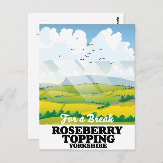 Reisposter Roseberry Topping Yorkshire Briefkaart (Voorkant / Achterkant)