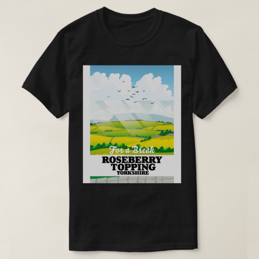 Reisposter Roseberry Topping Yorkshire T-shirt (Design voorkant)