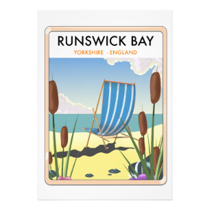 Reisposter Runswick Bay Yorkshire Foto Afdruk