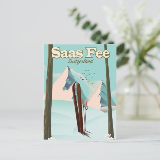 Reisposter Saas Saas Briefkaart (Staand voorkant)