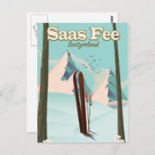 Reisposter Saas Saas Briefkaart (Voorkant / Achterkant)