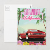 Reisposter Sacramento California Briefkaart (Voorkant / Achterkant)