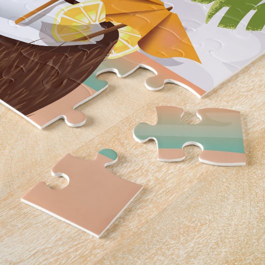 Reisposter Saint Lucia Cartoon. Legpuzzel (Zijkant)