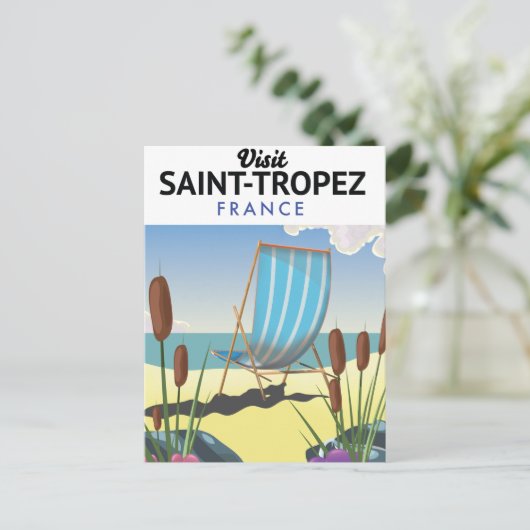 Reisposter Saint-Tropez Frankrijk Briefkaart (Staand voorkant)