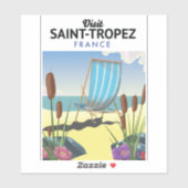 Reisposter Saint-Tropez Frankrijk Sticker (Vel)