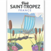 Reisposter Saint-Tropez Frankrijk Sticker (Voorkant)