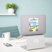 Reisposter Saint-Tropez Frankrijk Sticker (Laptop op bureau)